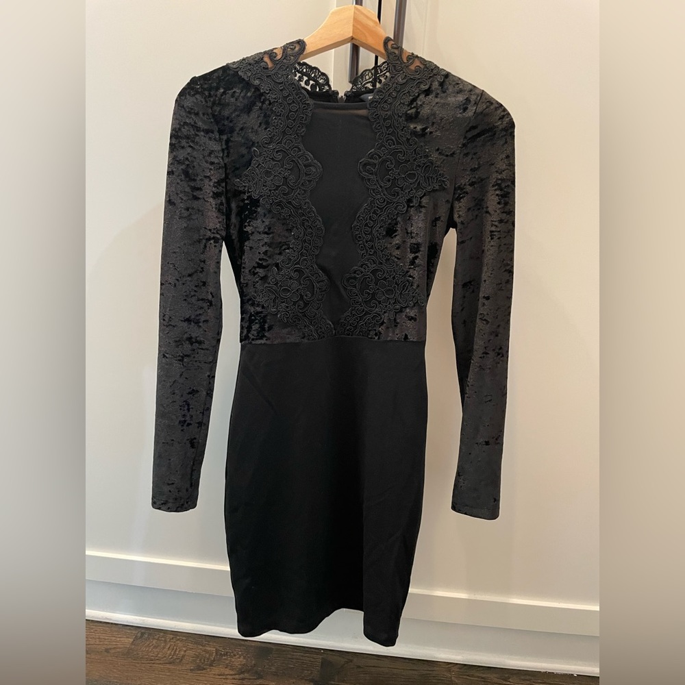 French Connection Velvet and Lace London Dress Size 4 US